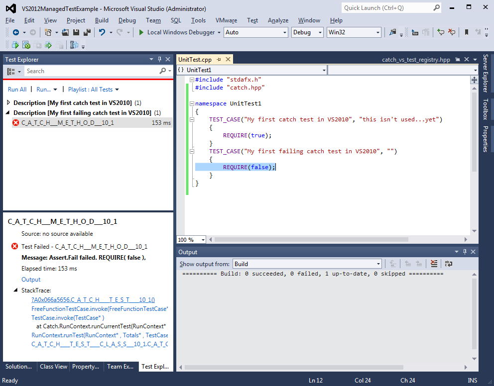 VS2012 example fail