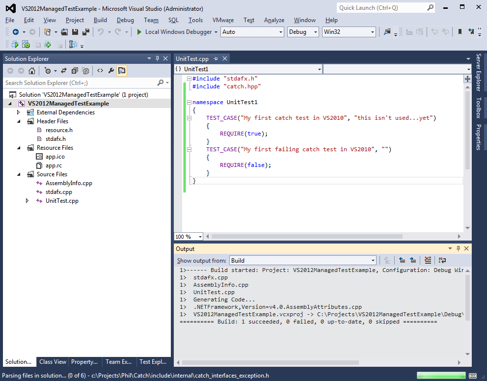 VS2012 build example