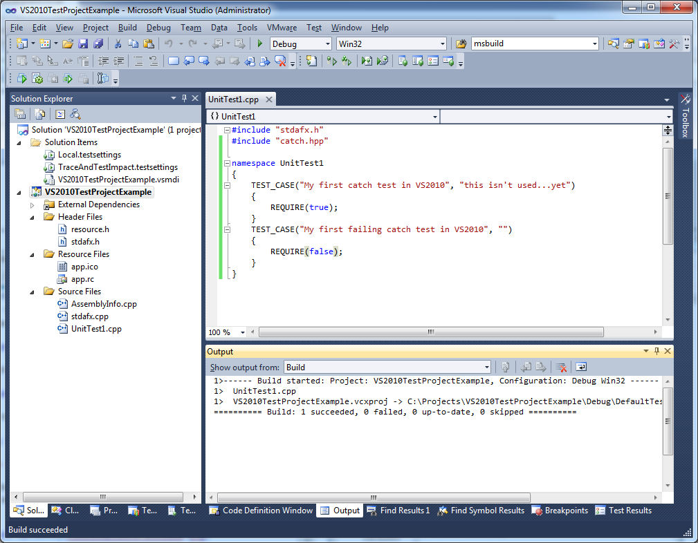 VS2010 build example