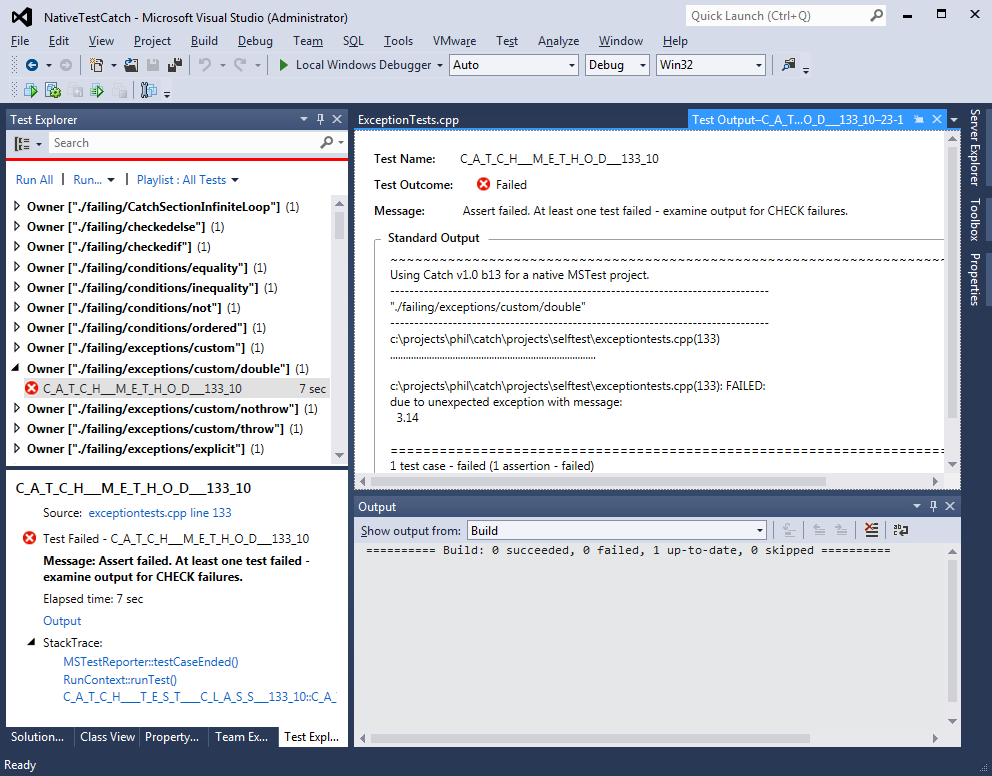 VS2012 failing test example