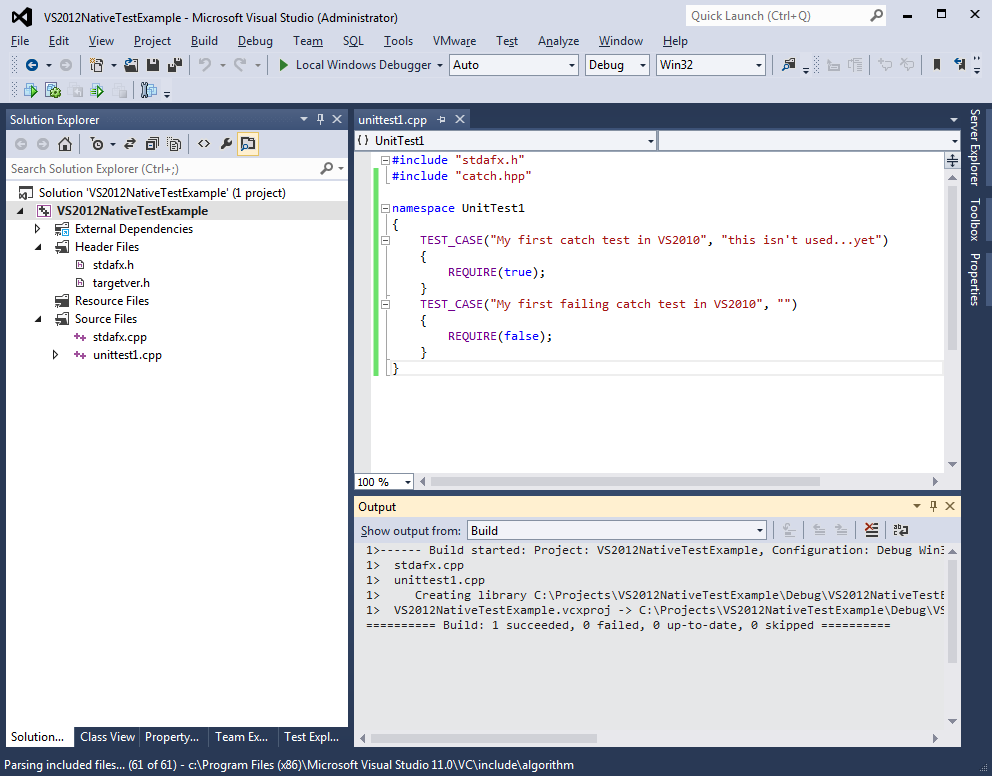 VS2012 build example