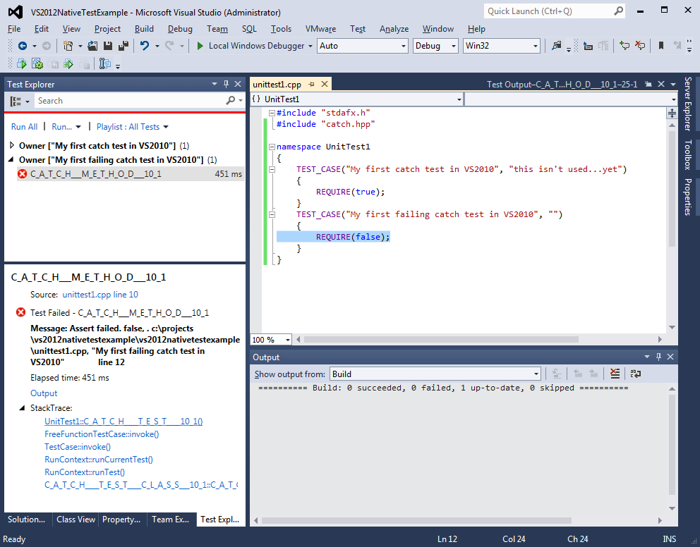 VS2012 example fail